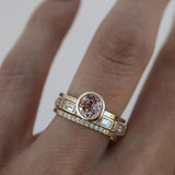 Quincy Inlaid Crystal Gold Ring Set