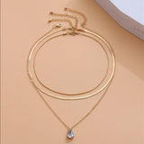 Reya Layered Zirconia Waterdrop Necklace
