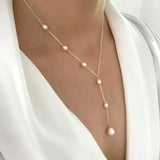 Natasha Vintage Pearls Tassel Necklace
