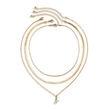 Reya Layered Zirconia Waterdrop Necklace