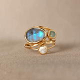 Alia Inlaid Blue Moonstone Ring
