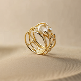 Averie Vintage Golden Pearl Ring