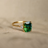 Brianna Green Zirconia Gold Ring