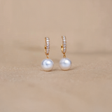 Della Pearl Zirconia Gold Earrings