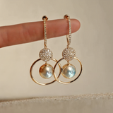 Georgia Pearl & Zircon Drops Earrings