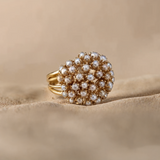 Melody Vintage Inlaid Pearls Ring
