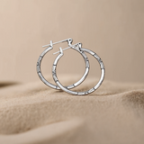 Katie Vintage Silver Hoop Earrings