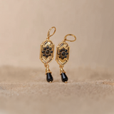 Keira Black Dangling Crystal Earrings