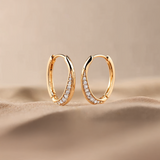 Kyra Oval Zircon Hoop Earrings