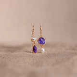 Nellie Vintage Stone Pearl Earrings