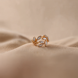 Selah White Opal Leaf Adjustable Ring
