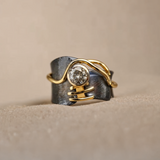Yara Vintage Dark Silver Zirconia Ring