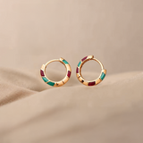 Zelda Colorful Enamel Gold Earrings