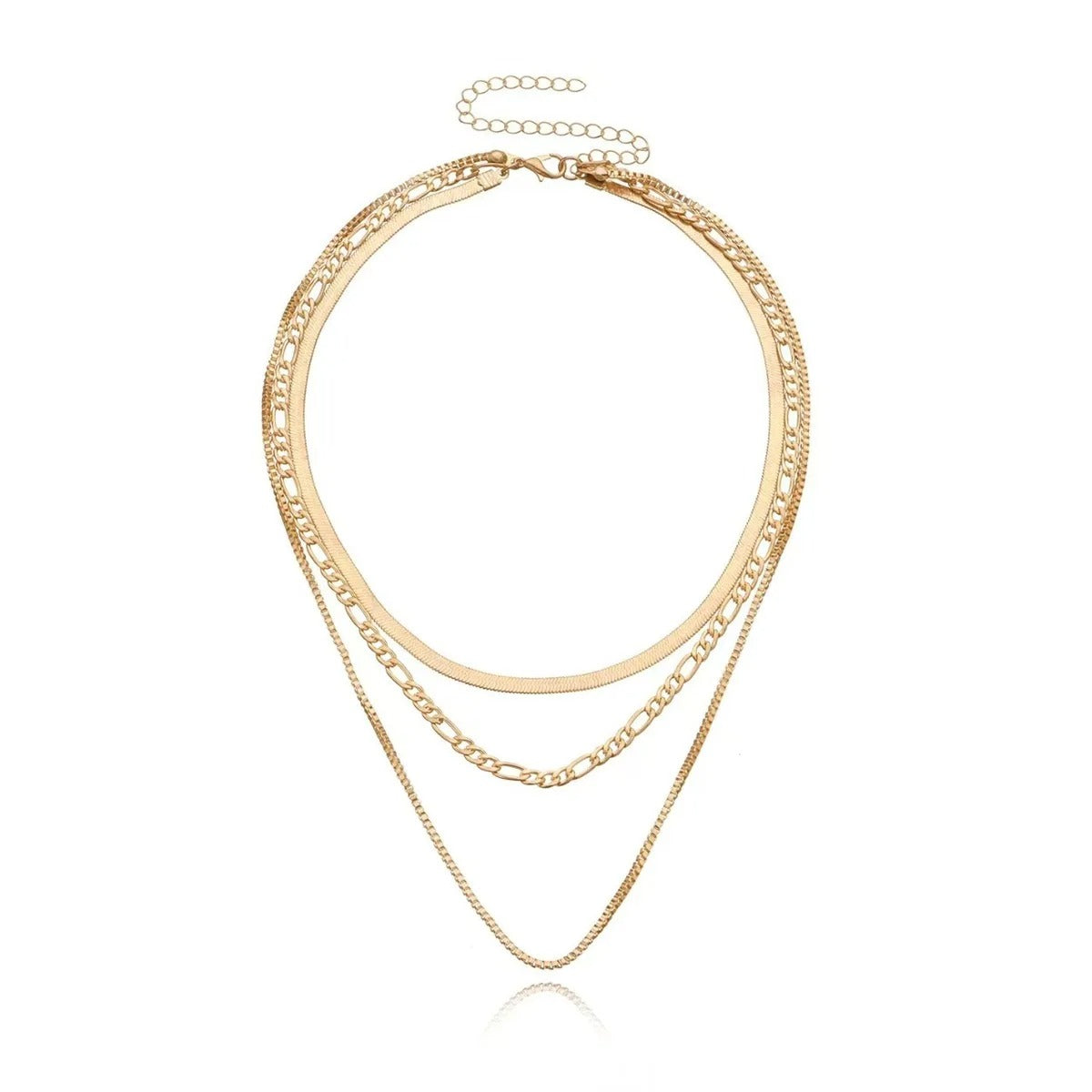 Kassidy Vintage Gold Three Layered Necklace
