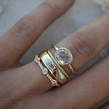 Amyra Vintage Gold & Zirconia Ring Set